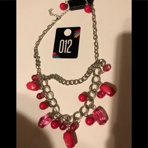 Hot pink & Silver Fashion Necklace